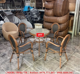 Bàn ghế cafe nhôm lưới ngoài trời HTT01