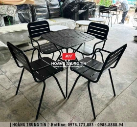 Bàn ghế cafe sắt ngoài trời HTT09