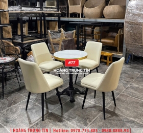 Bàn ghế cafe sắt nệm cao cấp HTT37