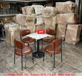 Bàn ghế cafe sắt nệm cao cấp HTT39