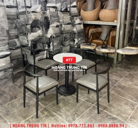 Bàn ghế cafe sắt nệm cao cấp HTT38