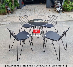 Bàn ghế cafe sắt ngoài trời HTT14