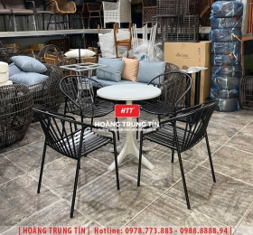 Bàn ghế cafe sắt ngoài trời HTT24