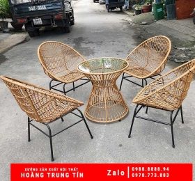 Bàn ghế nhựa giả Mây sân vườn