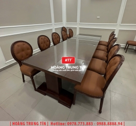 Bàn ghế nhà hàng gỗ nệm cao cấp HTT07