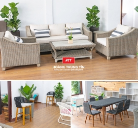 Bàn ghế khách sạn mây nhựa