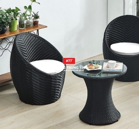 Mẫu Bàn ghế mây nhựa dành cho khách sạn 