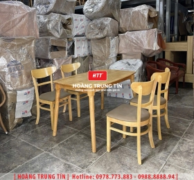 Bàn ghế ăn gỗ nệm HTT01