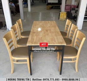 Bàn ghế ăn gỗ nệm cao cấp HTT40