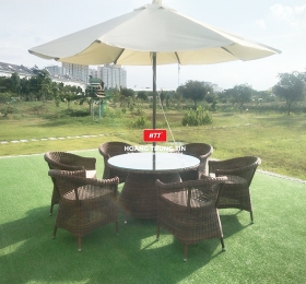 Mẫu Bàn ghế giả mây ngoài trời dành cho quán cafe