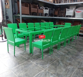 Bàn Ghế cafe Nhựa Giả Mây HTT015