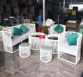 Bộ sofa cafe Nhựa Giả Mây 