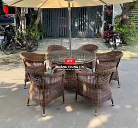 Bàn Ghế cafe Nhựa Giả Mây HTT011