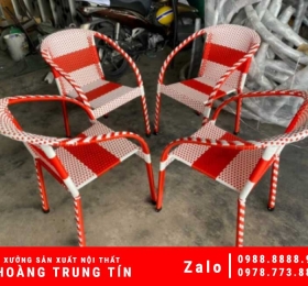 Bàn Ghế cafe Nhựa Giả Mây HTT021