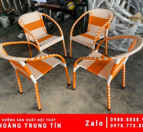 Bàn Ghế cafe Nhựa Giả Mây HTT020