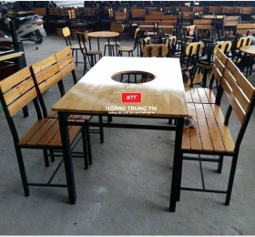 Bàn ghế quán nhậu có lò nướng