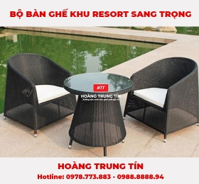 Bàn ghế nhựa Giả Mây dành cho khu resort