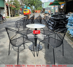 Bàn ghế cafe sắt ngoài trời HTT31