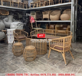 Sofa đan nhựa giả mây HTT048