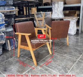 Ghế cafe gỗ nệm cao cấp HTT49