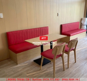 Bàn ghế cafe gỗ nệm cao cấp HTT42