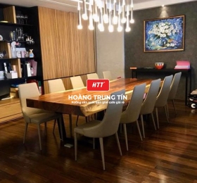 Bàn cafe gỗ me tây nguyên tấm cao cấp
