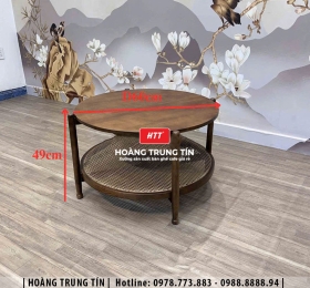 Bàn cafe bàn sofa gỗ mặt tròn  HTT14