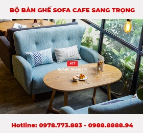 Bộ bàn ghế sofa nỉ cao cấp dành cho quán cafe