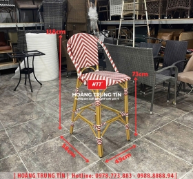 Ghế bar đan nhựa mây ngoài trời HTT003