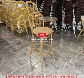 Ghế bar đan nhựa giả mây HTT01