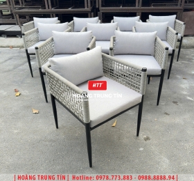 Ghế cafe sắt nệm đan dây dù HTT03