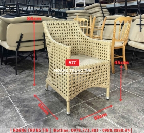 Ghế cafe đan nhựa mây ngoài trời HTT040