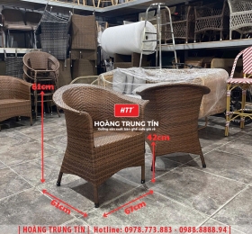 Ghế cafe đan nhựa mây ngoài trời HTT041