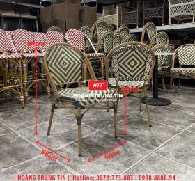 Ghế cafe đan nhựa mây ngoài trời HTT042
