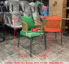 Ghế cafe đan nhựa mây ngoài trời HTT043