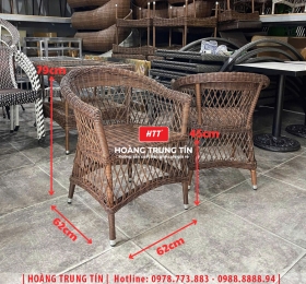 Ghế cafe đan nhựa mây ngoài trời HTT036