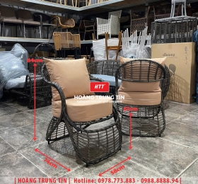 Ghế cafe đan nhựa mây ngoài trời HTT045