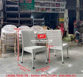 Ghế cafe đan nhựa mây ngoài trời HTT046