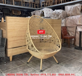 Ghế cafe đan nhựa mây ngoài trời HTT063