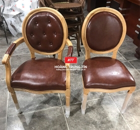 Ghế cafe gỗ nệm khung sơn giả đồng