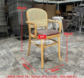 Ghế cafe gỗ nệm cao cấp HTT45