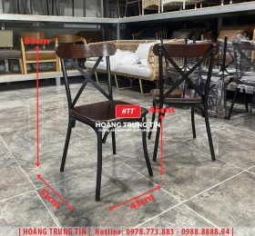 Ghế cafe X sắt gỗ HTT01
