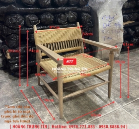 Ghế cafe gỗ đan dây giấy se HTT01