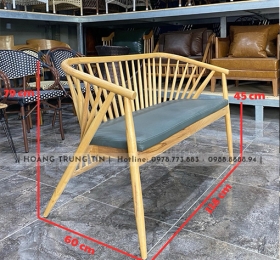 Băng Ghế Genny 24 Nan Chân Choãi Gỗ Cao Su