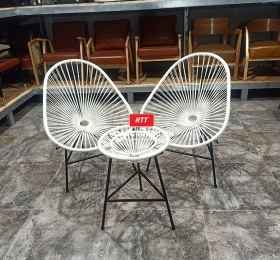 Bàn Ghế cafe Nhựa Giả Mây HTT019