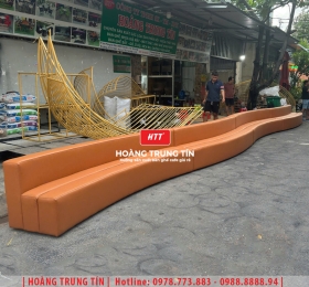 Sofa nệm băng dài cafe theo yêu cầu HTT01