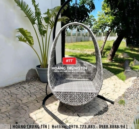 Xích đu đan nhựa giả mây HTT25