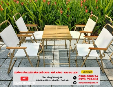 Bàn ghế cà phê chân sắt nhỏ gọn – Giải pháp cho quán diện tích hạn chế