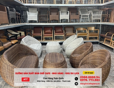 Địa chỉ Cung cấp Bàn Ghế Nhựa Giả Mây tại Hạ Long - Quảng Ninh