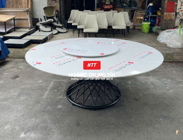 Bàn ăn mặt đá mâm xoay HTT01
